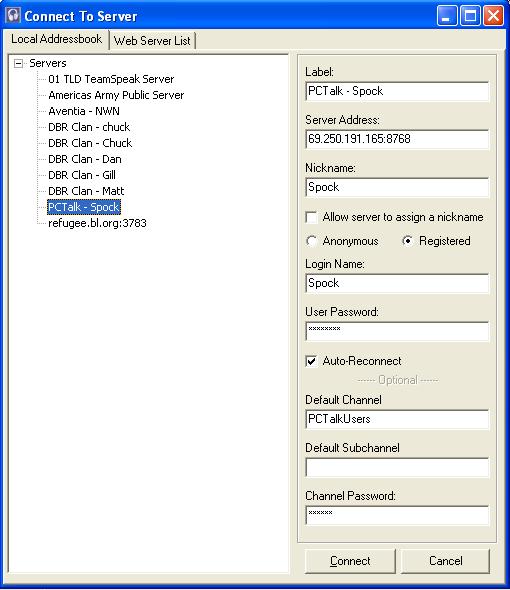 default tema speak password